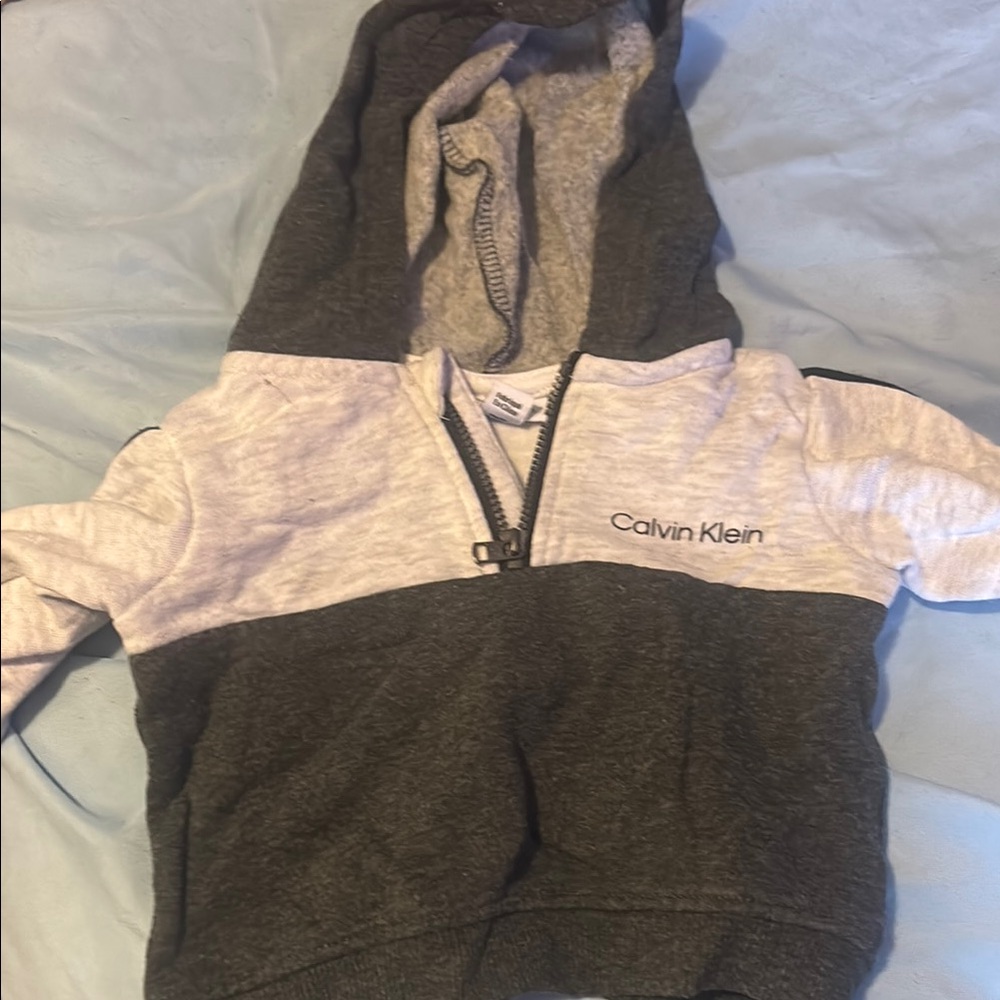 Calvin Klein Kids Charcoal and Light Gray Hoodie